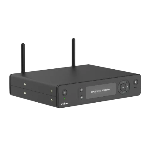 Spottune Stream svart – Trådlös ljudsändare som använder 1,9 GHz DECT-band med analog ingång för flerzons högtalarsystem
